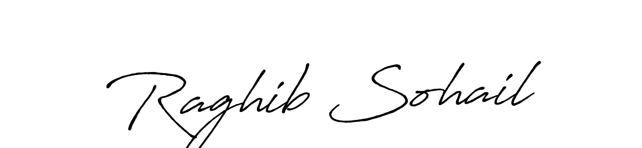 Make a beautiful signature design for name Raghib Sohail. With this signature (Antro_Vectra_Bolder) style, you can create a handwritten signature for free. Raghib Sohail signature style 7 images and pictures png