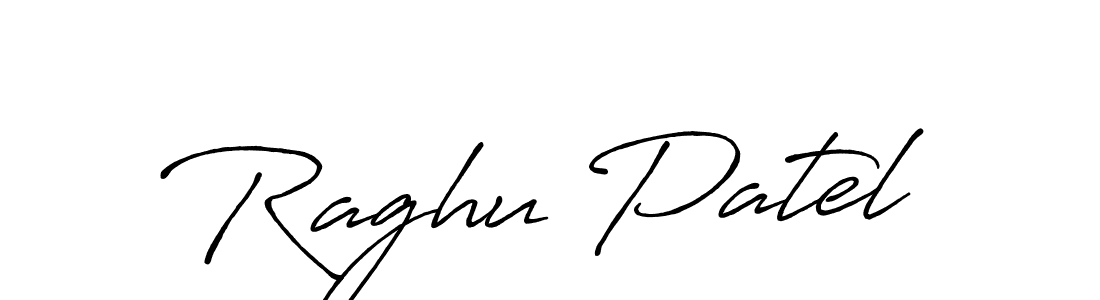 Design your own signature with our free online signature maker. With this signature software, you can create a handwritten (Antro_Vectra_Bolder) signature for name Raghu Patel. Raghu Patel signature style 7 images and pictures png