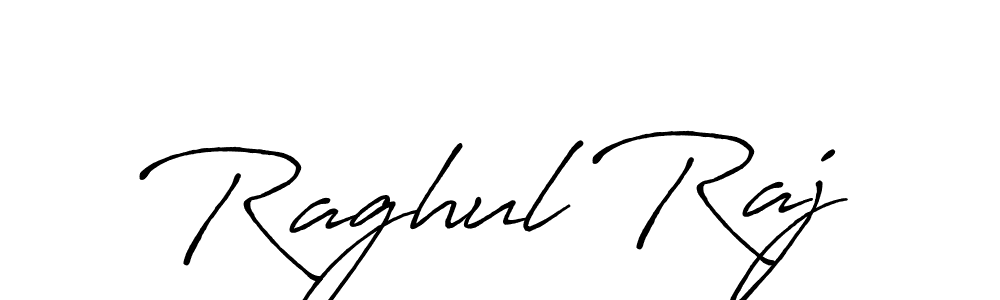 How to make Raghul Raj name signature. Use Antro_Vectra_Bolder style for creating short signs online. This is the latest handwritten sign. Raghul Raj signature style 7 images and pictures png
