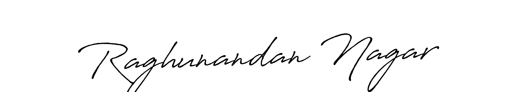 How to make Raghunandan Nagar name signature. Use Antro_Vectra_Bolder style for creating short signs online. This is the latest handwritten sign. Raghunandan Nagar signature style 7 images and pictures png