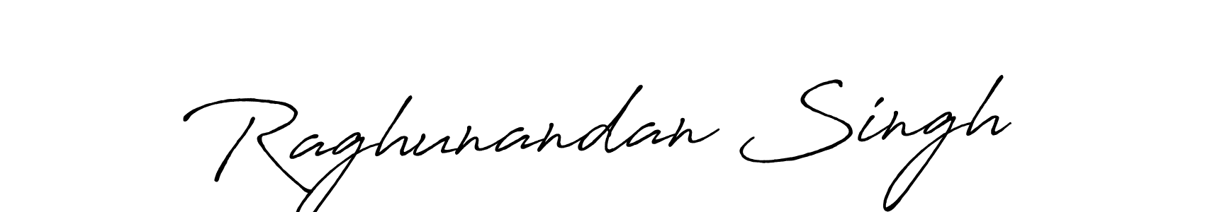 How to make Raghunandan Singh name signature. Use Antro_Vectra_Bolder style for creating short signs online. This is the latest handwritten sign. Raghunandan Singh signature style 7 images and pictures png