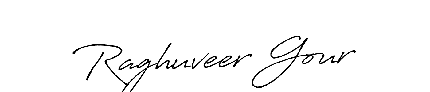 Raghuveer Gour stylish signature style. Best Handwritten Sign (Antro_Vectra_Bolder) for my name. Handwritten Signature Collection Ideas for my name Raghuveer Gour. Raghuveer Gour signature style 7 images and pictures png