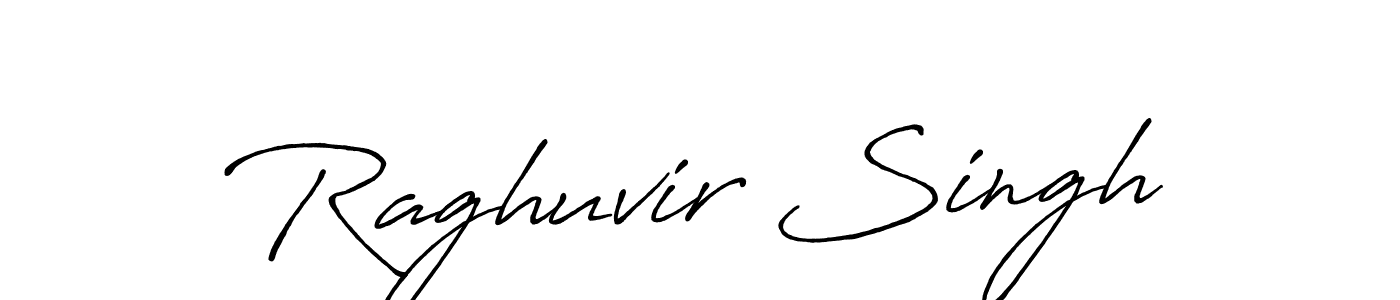 How to make Raghuvir Singh name signature. Use Antro_Vectra_Bolder style for creating short signs online. This is the latest handwritten sign. Raghuvir Singh signature style 7 images and pictures png