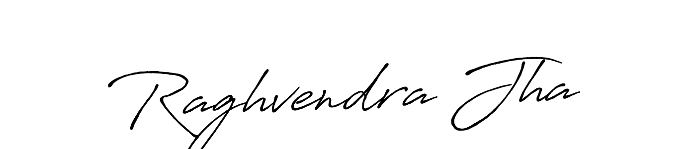 Create a beautiful signature design for name Raghvendra Jha. With this signature (Antro_Vectra_Bolder) fonts, you can make a handwritten signature for free. Raghvendra Jha signature style 7 images and pictures png