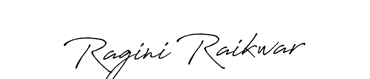 How to make Ragini Raikwar name signature. Use Antro_Vectra_Bolder style for creating short signs online. This is the latest handwritten sign. Ragini Raikwar signature style 7 images and pictures png