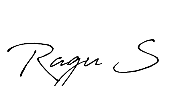 How to make Ragu S name signature. Use Antro_Vectra_Bolder style for creating short signs online. This is the latest handwritten sign. Ragu S signature style 7 images and pictures png