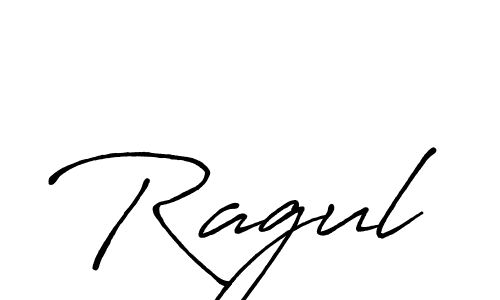 How to make Ragul name signature. Use Antro_Vectra_Bolder style for creating short signs online. This is the latest handwritten sign. Ragul signature style 7 images and pictures png