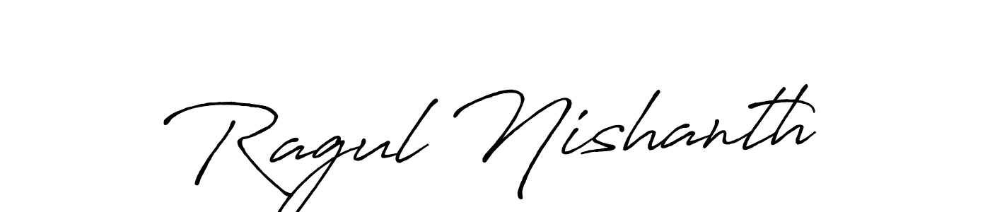 Similarly Antro_Vectra_Bolder is the best handwritten signature design. Signature creator online .You can use it as an online autograph creator for name Ragul Nishanth. Ragul Nishanth signature style 7 images and pictures png