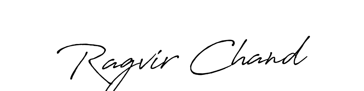 How to make Ragvir Chand name signature. Use Antro_Vectra_Bolder style for creating short signs online. This is the latest handwritten sign. Ragvir Chand signature style 7 images and pictures png