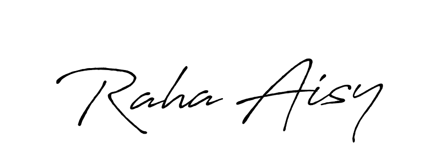 Make a beautiful signature design for name Raha Aisy. With this signature (Antro_Vectra_Bolder) style, you can create a handwritten signature for free. Raha Aisy signature style 7 images and pictures png