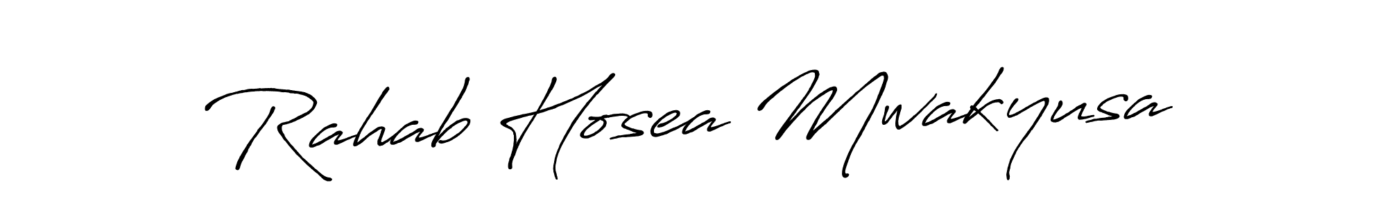 Create a beautiful signature design for name Rahab Hosea Mwakyusa. With this signature (Antro_Vectra_Bolder) fonts, you can make a handwritten signature for free. Rahab Hosea Mwakyusa signature style 7 images and pictures png