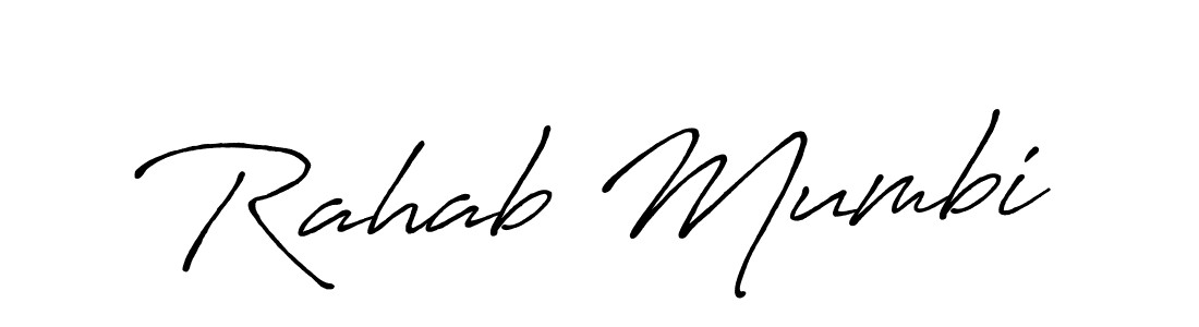 Make a beautiful signature design for name Rahab Mumbi. With this signature (Antro_Vectra_Bolder) style, you can create a handwritten signature for free. Rahab Mumbi signature style 7 images and pictures png