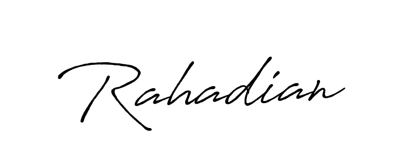 if you are searching for the best signature style for your name Rahadian. so please give up your signature search. here we have designed multiple signature styles  using Antro_Vectra_Bolder. Rahadian signature style 7 images and pictures png