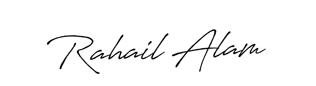 Make a beautiful signature design for name Rahail Alam. With this signature (Antro_Vectra_Bolder) style, you can create a handwritten signature for free. Rahail Alam signature style 7 images and pictures png