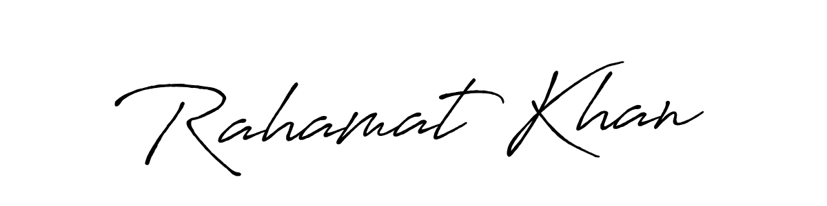 How to make Rahamat Khan name signature. Use Antro_Vectra_Bolder style for creating short signs online. This is the latest handwritten sign. Rahamat Khan signature style 7 images and pictures png