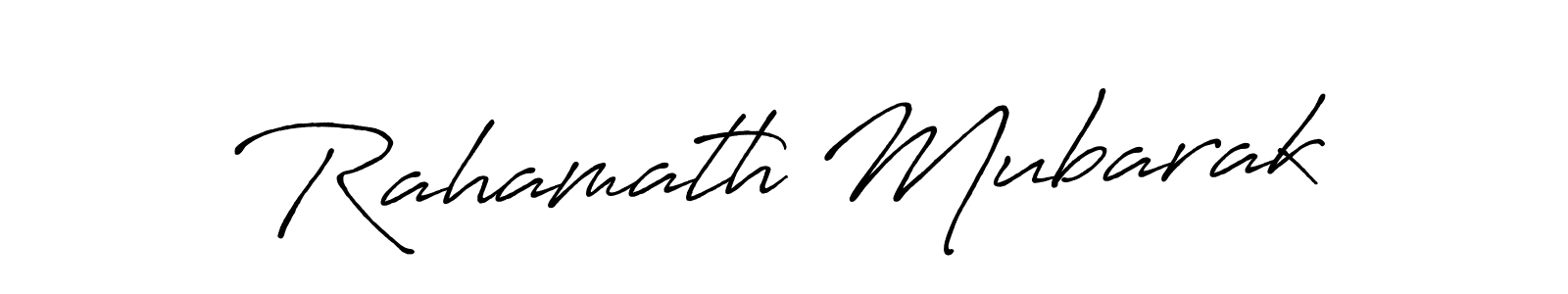 Use a signature maker to create a handwritten signature online. With this signature software, you can design (Antro_Vectra_Bolder) your own signature for name Rahamath Mubarak. Rahamath Mubarak signature style 7 images and pictures png