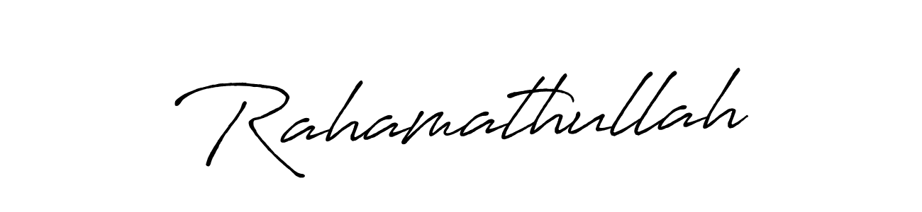 Use a signature maker to create a handwritten signature online. With this signature software, you can design (Antro_Vectra_Bolder) your own signature for name Rahamathullah. Rahamathullah signature style 7 images and pictures png