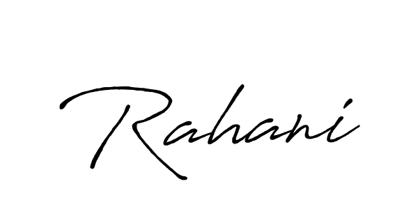 Design your own signature with our free online signature maker. With this signature software, you can create a handwritten (Antro_Vectra_Bolder) signature for name Rahani. Rahani signature style 7 images and pictures png