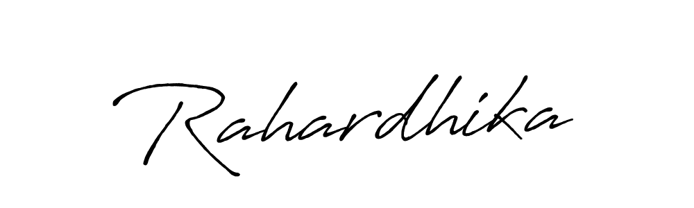 Create a beautiful signature design for name Rahardhika. With this signature (Antro_Vectra_Bolder) fonts, you can make a handwritten signature for free. Rahardhika signature style 7 images and pictures png