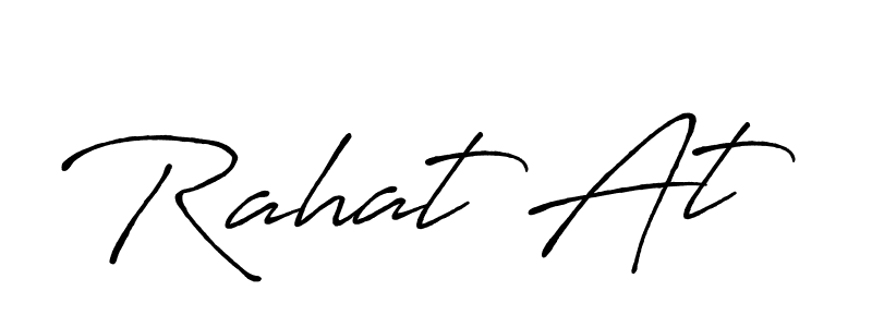 Also we have Rahat At name is the best signature style. Create professional handwritten signature collection using Antro_Vectra_Bolder autograph style. Rahat At signature style 7 images and pictures png