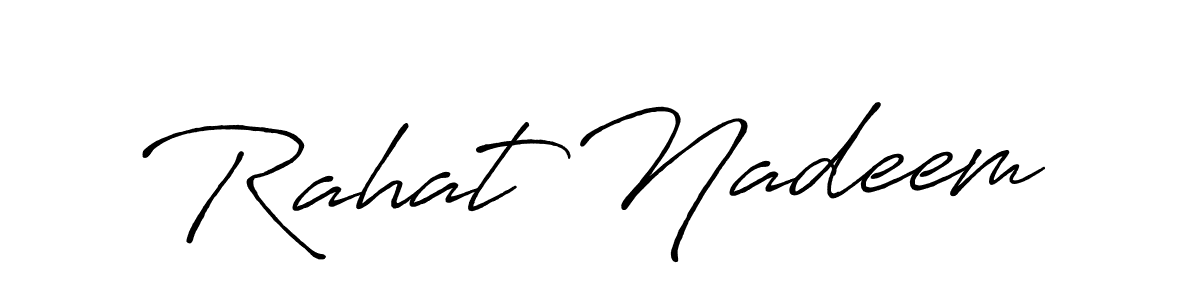 It looks lik you need a new signature style for name Rahat Nadeem. Design unique handwritten (Antro_Vectra_Bolder) signature with our free signature maker in just a few clicks. Rahat Nadeem signature style 7 images and pictures png