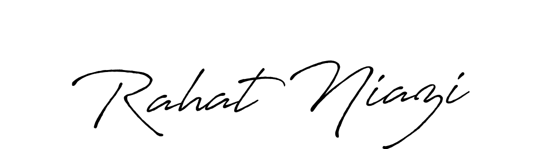 Use a signature maker to create a handwritten signature online. With this signature software, you can design (Antro_Vectra_Bolder) your own signature for name Rahat Niazi. Rahat Niazi signature style 7 images and pictures png