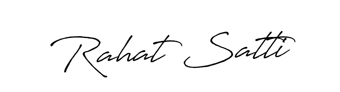 How to make Rahat Satti name signature. Use Antro_Vectra_Bolder style for creating short signs online. This is the latest handwritten sign. Rahat Satti signature style 7 images and pictures png