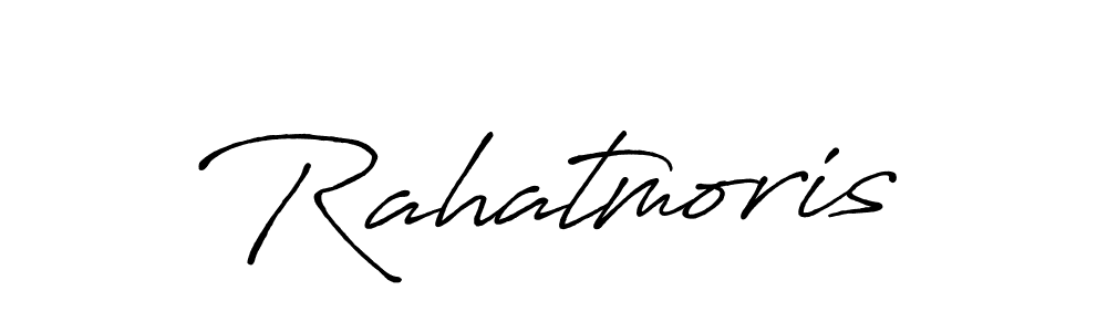 Rahatmoris stylish signature style. Best Handwritten Sign (Antro_Vectra_Bolder) for my name. Handwritten Signature Collection Ideas for my name Rahatmoris. Rahatmoris signature style 7 images and pictures png