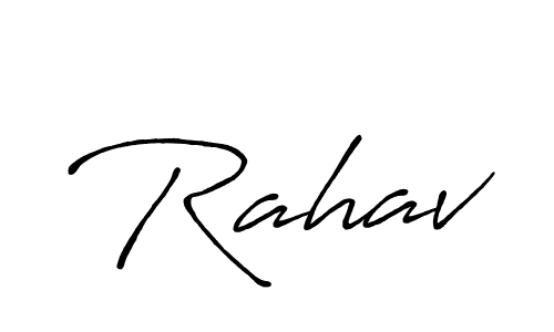 How to make Rahav name signature. Use Antro_Vectra_Bolder style for creating short signs online. This is the latest handwritten sign. Rahav signature style 7 images and pictures png