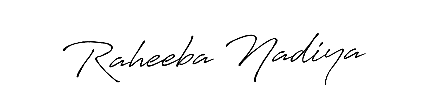 How to make Raheeba Nadiya name signature. Use Antro_Vectra_Bolder style for creating short signs online. This is the latest handwritten sign. Raheeba Nadiya signature style 7 images and pictures png