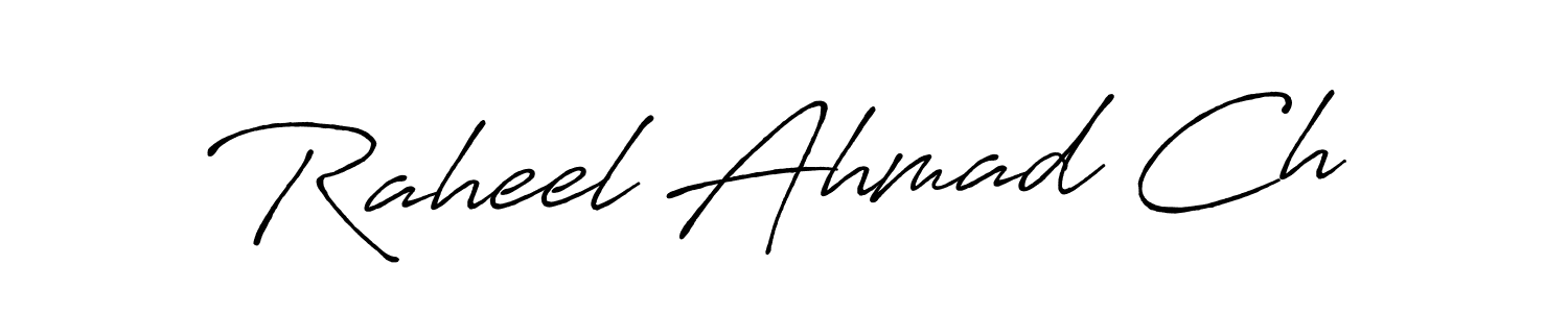 if you are searching for the best signature style for your name Raheel Ahmad Ch. so please give up your signature search. here we have designed multiple signature styles  using Antro_Vectra_Bolder. Raheel Ahmad Ch signature style 7 images and pictures png