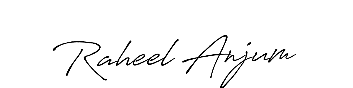 Raheel Anjum stylish signature style. Best Handwritten Sign (Antro_Vectra_Bolder) for my name. Handwritten Signature Collection Ideas for my name Raheel Anjum. Raheel Anjum signature style 7 images and pictures png