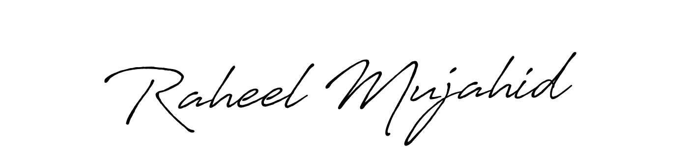 Also You can easily find your signature by using the search form. We will create Raheel Mujahid name handwritten signature images for you free of cost using Antro_Vectra_Bolder sign style. Raheel Mujahid signature style 7 images and pictures png