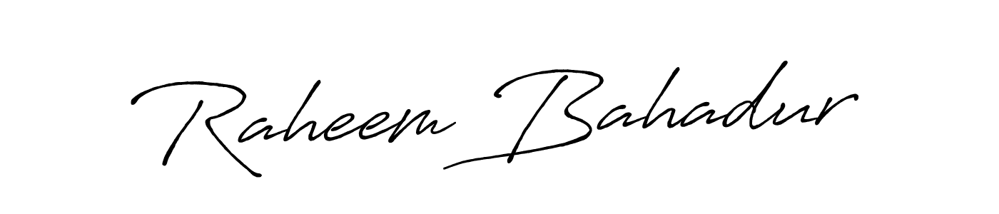 Similarly Antro_Vectra_Bolder is the best handwritten signature design. Signature creator online .You can use it as an online autograph creator for name Raheem Bahadur. Raheem Bahadur signature style 7 images and pictures png