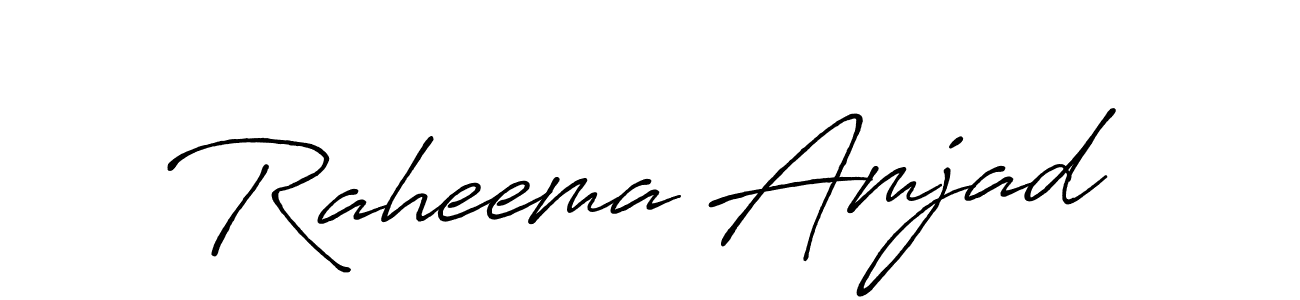 Design your own signature with our free online signature maker. With this signature software, you can create a handwritten (Antro_Vectra_Bolder) signature for name Raheema Amjad. Raheema Amjad signature style 7 images and pictures png