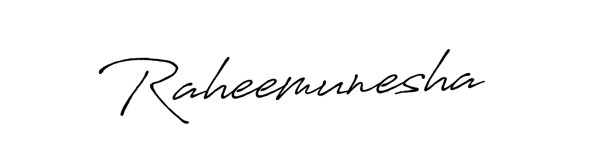 How to make Raheemunesha name signature. Use Antro_Vectra_Bolder style for creating short signs online. This is the latest handwritten sign. Raheemunesha signature style 7 images and pictures png