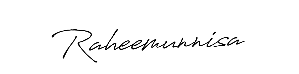 How to make Raheemunnisa signature? Antro_Vectra_Bolder is a professional autograph style. Create handwritten signature for Raheemunnisa name. Raheemunnisa signature style 7 images and pictures png