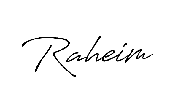 Use a signature maker to create a handwritten signature online. With this signature software, you can design (Antro_Vectra_Bolder) your own signature for name Raheim. Raheim signature style 7 images and pictures png