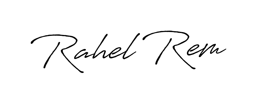 This is the best signature style for the Rahel Rem name. Also you like these signature font (Antro_Vectra_Bolder). Mix name signature. Rahel Rem signature style 7 images and pictures png