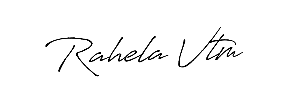 Similarly Antro_Vectra_Bolder is the best handwritten signature design. Signature creator online .You can use it as an online autograph creator for name Rahela Vtm. Rahela Vtm signature style 7 images and pictures png