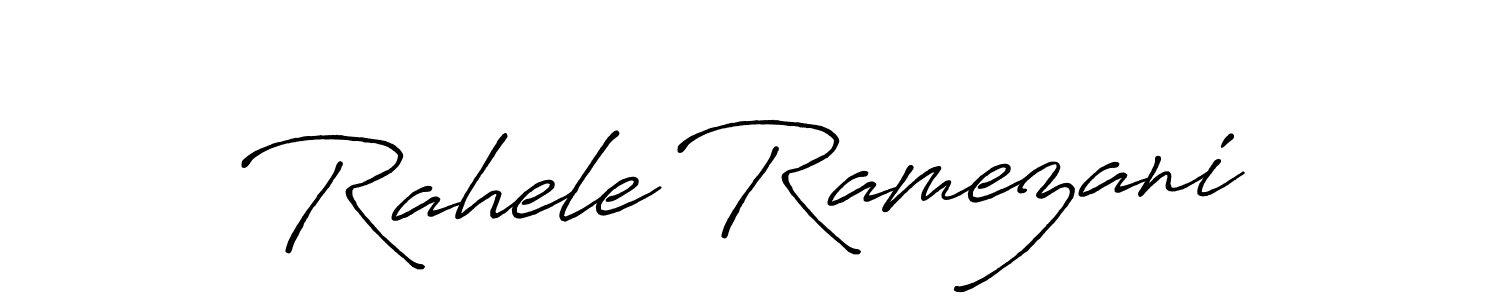 How to make Rahele Ramezani signature? Antro_Vectra_Bolder is a professional autograph style. Create handwritten signature for Rahele Ramezani name. Rahele Ramezani signature style 7 images and pictures png