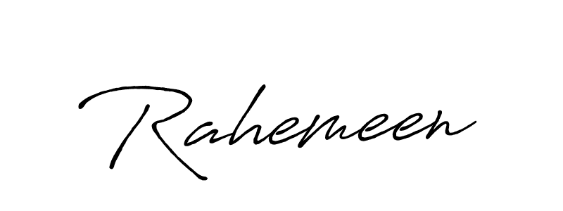 Also You can easily find your signature by using the search form. We will create Rahemeen name handwritten signature images for you free of cost using Antro_Vectra_Bolder sign style. Rahemeen signature style 7 images and pictures png