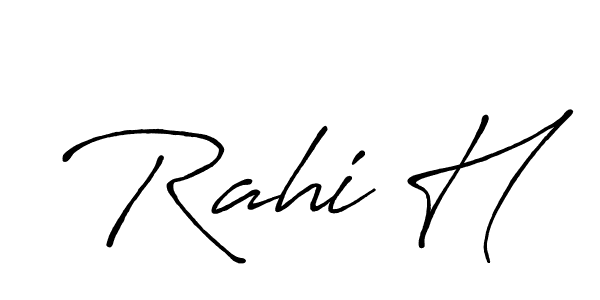 Make a beautiful signature design for name Rahi H. With this signature (Antro_Vectra_Bolder) style, you can create a handwritten signature for free. Rahi H signature style 7 images and pictures png