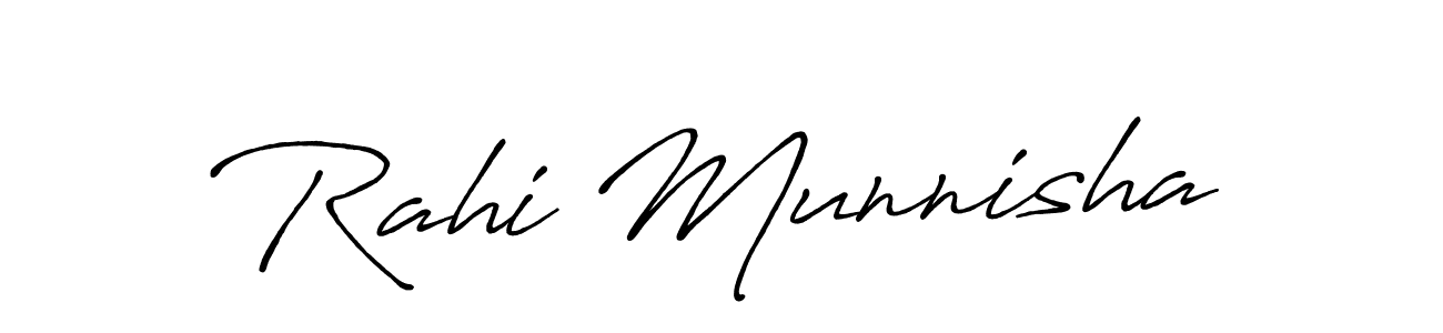 Also You can easily find your signature by using the search form. We will create Rahi Munnisha name handwritten signature images for you free of cost using Antro_Vectra_Bolder sign style. Rahi Munnisha signature style 7 images and pictures png