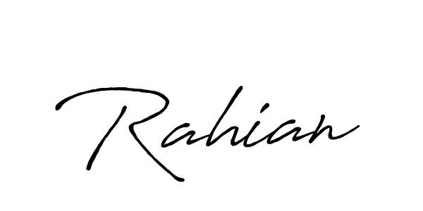 Design your own signature with our free online signature maker. With this signature software, you can create a handwritten (Antro_Vectra_Bolder) signature for name Rahian. Rahian signature style 7 images and pictures png