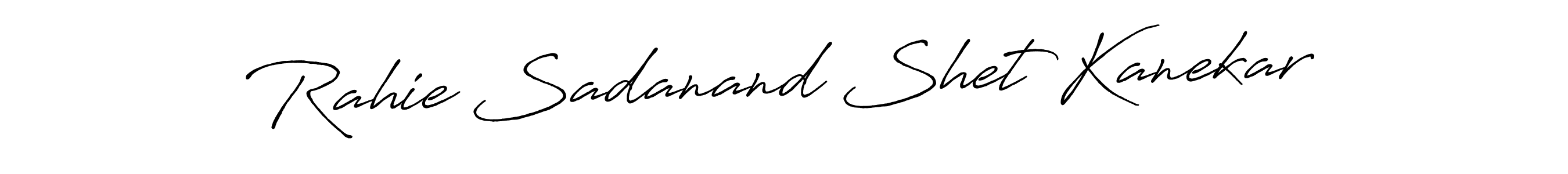 This is the best signature style for the Rahie Sadanand Shet Kanekar name. Also you like these signature font (Antro_Vectra_Bolder). Mix name signature. Rahie Sadanand Shet Kanekar signature style 7 images and pictures png