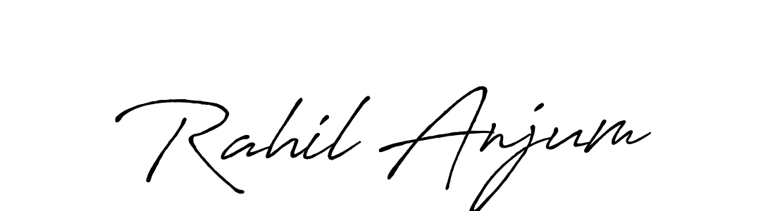 How to make Rahil Anjum name signature. Use Antro_Vectra_Bolder style for creating short signs online. This is the latest handwritten sign. Rahil Anjum signature style 7 images and pictures png