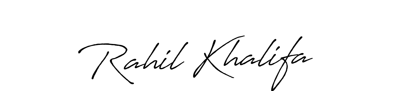 Create a beautiful signature design for name Rahil Khalifa. With this signature (Antro_Vectra_Bolder) fonts, you can make a handwritten signature for free. Rahil Khalifa signature style 7 images and pictures png