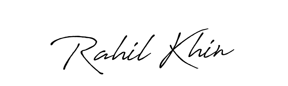 Also we have Rahil Khin name is the best signature style. Create professional handwritten signature collection using Antro_Vectra_Bolder autograph style. Rahil Khin signature style 7 images and pictures png