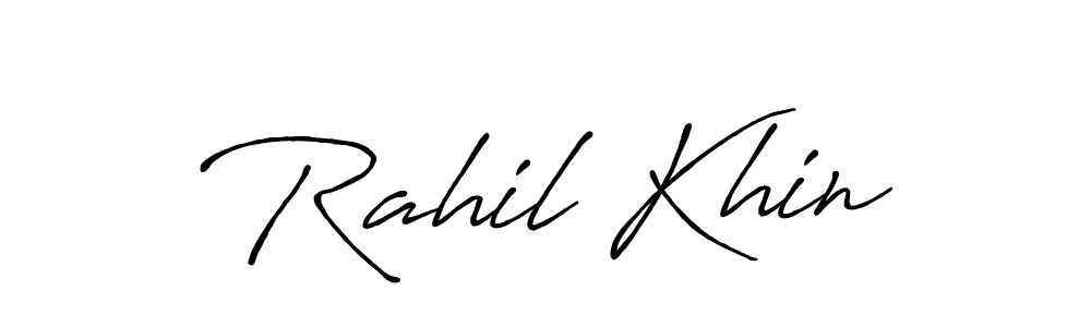 Create a beautiful signature design for name Rahil Khin. With this signature (Antro_Vectra_Bolder) fonts, you can make a handwritten signature for free. Rahil Khin signature style 7 images and pictures png